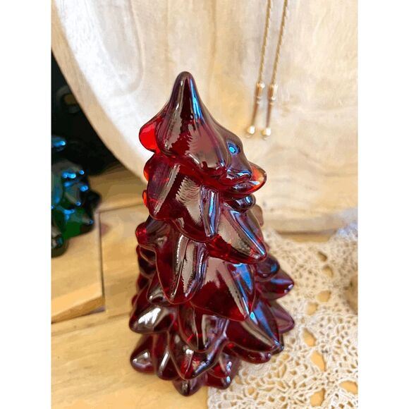 Vintage Mosser Glass Ruby Red Christmas Tree – 8 Inch - Picture 4 of 5